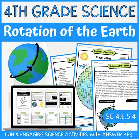Rotation of the Earth Activity & Answer Key 4th Grade Earth & Space ...