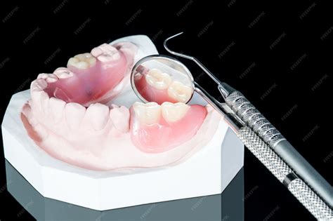 Premium Photo | Close up, artificial removable partial denture or ...