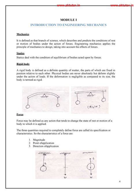 Engineering Mechanics notes me 2nd Y - MODULE I INTRODUCTION TO ...