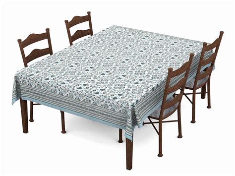 Buy BLOCKS OF INDIA Hand Block/Batik Printed Cotton Rectangular Table ...