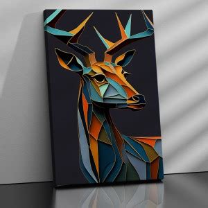 KOTART Vibrant Deer Art in Style of Pablo Picasso Canvas Painting ...