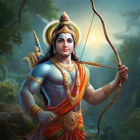 Shri Ram With Bow and Arrow Wallpaper for Wall - Magicdecor®