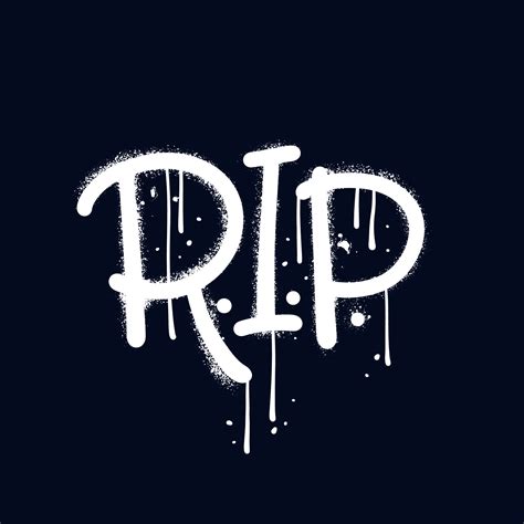 rip - texto de graffiti urbano. descanse en paz abreviatura rociada en ...