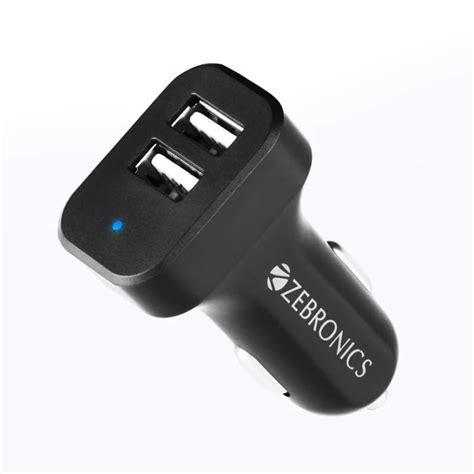Zebronics Cc242A3 Car Charger with 10.5 Watts, Dual USB Ports, Compact ...
