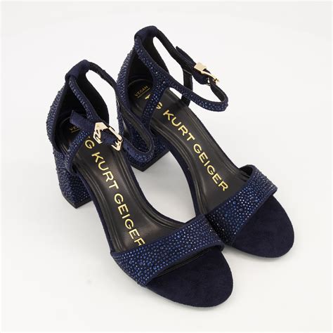 Navy Faryn Bling Heeled Sandals - TK Maxx UK