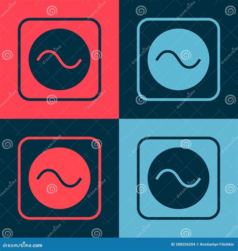 Pop Art AC Voltage Source Symbol Icon Isolated on Color Background ...