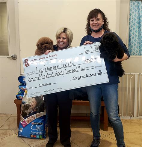 Erie Humane Society Donation — Dogtor Gizmo