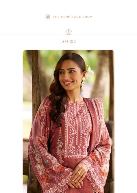 Hermitage Amahle Vol 3 Viscose Digital Prints Embroidered Dress Material