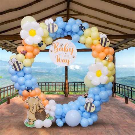 Baby on the Way Bee Theme Decoration – Pooh Cutout & Balloon Arch ...