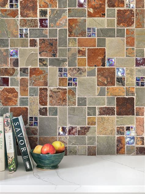 Slate Mosaic Tile Backsplash