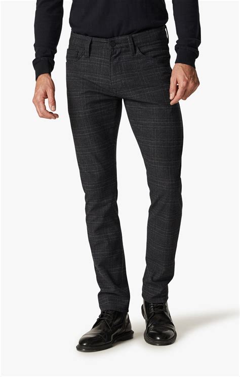 34 Heritage Cool Mid-Rise Tapered Leg Pants In Grey Checked – 34 ...