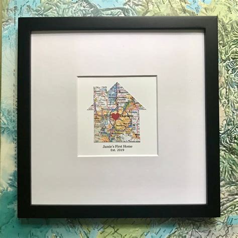 Framed House Shaped Map: 8x8 Inch Frame With Mat - Personalized by You ...