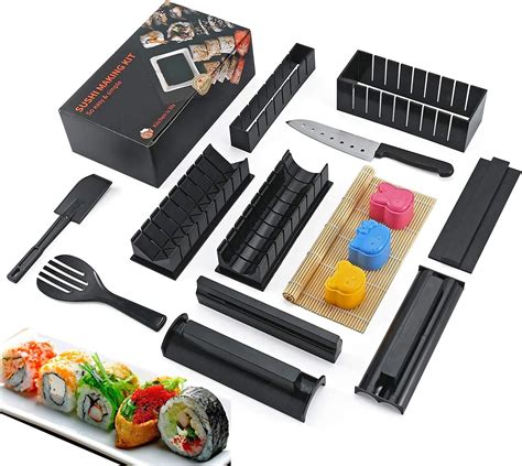 15 in 1 Sushi Making Kit, Sushi Roller kit with 8 Sushi Rice Roll Mold ...