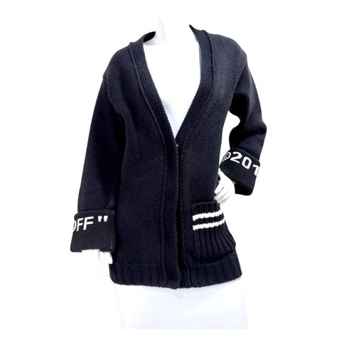 2013 Off-White Black Oversized Intarsia Cardigan For Sale at 1stDibs ...