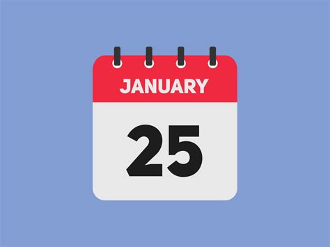 january 25 calendar reminder. 25th january daily calendar icon template. Calendar 25th january ...