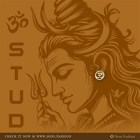 1 Gram Gold Plated Om In Circle Stud Earring For Men (1 Pc) - Style A0 ...