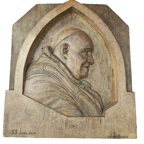 Proantic: Sculpture Bas Relief Pope John XXIi