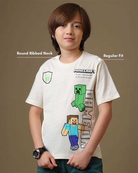 Minecraft Printed Regular Fit Tshirt For Boys – Kidsville