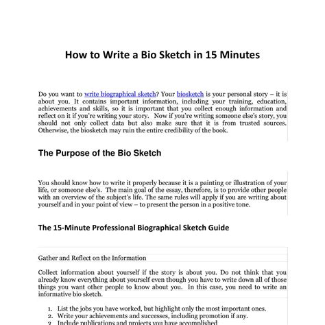 How To Write A Biographical Sketch at PaintingValley.com | Explore collection of How To Write A ...