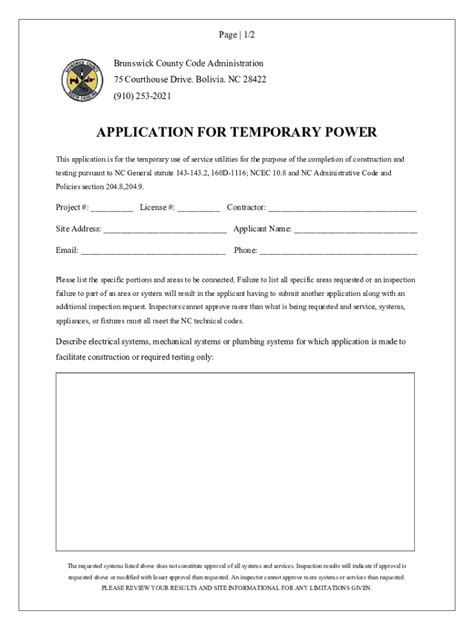 Fillable Online Temporary-Electrical-Power-Application- ... Fax Email ...