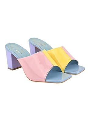Buy Shoetopia Stylish Colorblocked Multicolored Block Heels for Women ...
