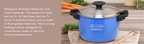 Buy Atlasware Made in India Stainless Steel Casseroles Feature with ...