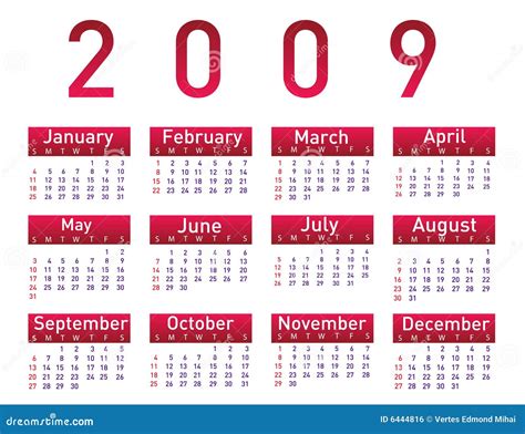 Calendar For 2009 Royalty Free Stock Photo - Image: 7294085