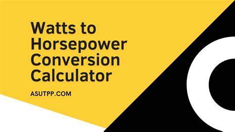 Watts to Horsepower Conversion Calculator (W to HP)