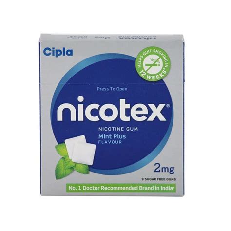 Nicotex 2mg Mint Plus Flavor Sugar Free(Pack of 5) @Rs.75 buy Online at ...