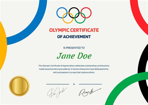 Olympic Certificate Olympic Games For Kids Preschool Olympics/free ...