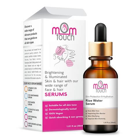 Mom Touch Natural Ceramide Face Serum with Rice Water & Hyaluronic Acid ...