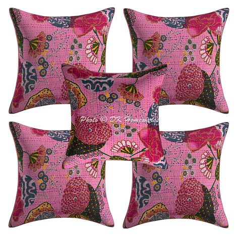 Buy DK Homewares Set of 5 Cushions Cover 16x16 Ethnic Traditional 40X40 ...