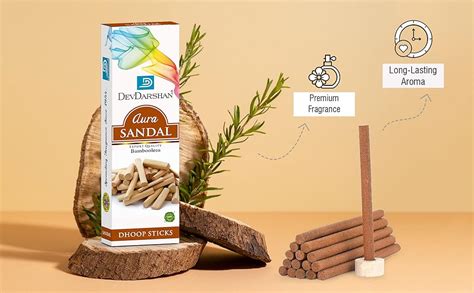 DevDarshan Aura Sandal Dry Dhoop Sticks – Pack of 24 Units (10 Sticks ...