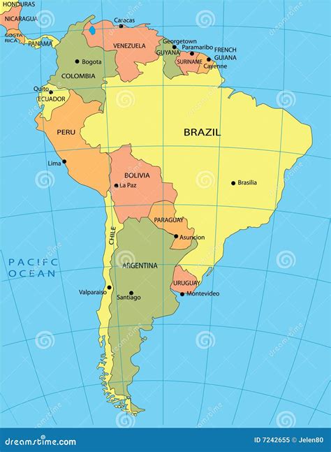 Political Map Of South America Royalty Free Stock Photo - Image: 7242655