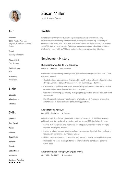 Business Owner Profile Sample 的图像结果