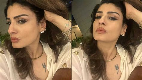 Raveena Tandon flaunts a scorpion tattoo inked on her chest; netizens ...