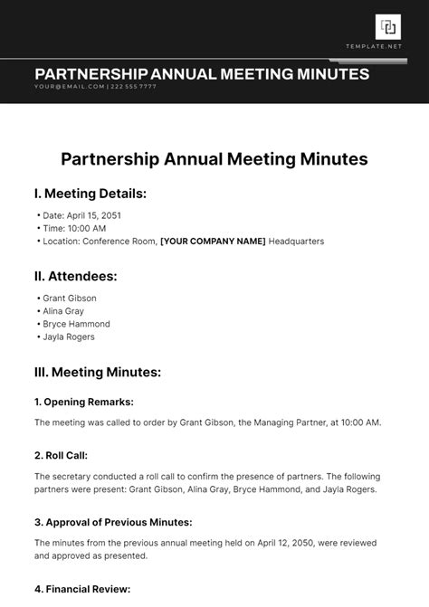 Free Shareholder Meeting Minutes Templates, Editable and Printable