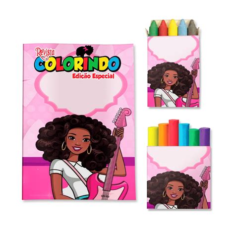 Kit Colorir com Massinha Barbie Negra | Elo7 Produtos Especiais