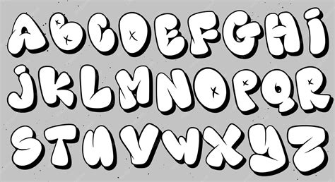 Vector set bubble graffiti font alphabet lettering | Premium Vector