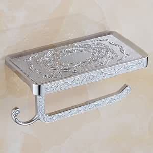 Generic Chrome: 1 PieceAntique Carving Toilet Roll Paper Rack Phone ...