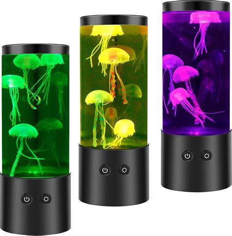 Tcwhniev LED Jellyfish Lamp Aquarium Lights with 7 Colors Changing USB ...