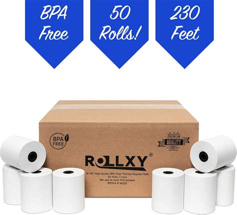 Buy 3 1/8 x 230 Thermal Paper Receipt Rolls (50 GSM - Solid Core) Fits ...