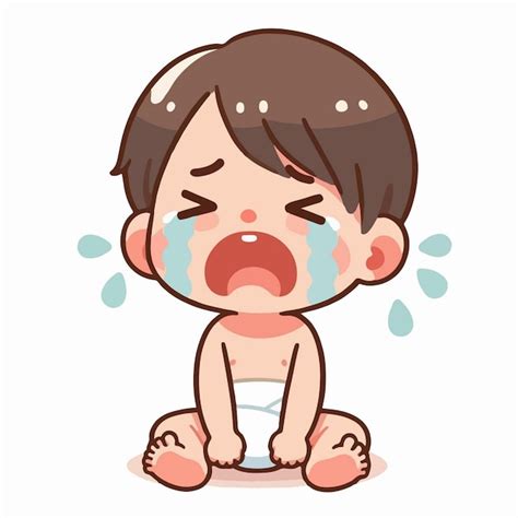 Vector desenho animado bebê chorando | Vetor Premium