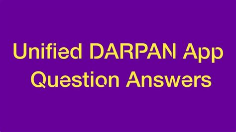 Unified DARPAN App Questions Answers (MCQs) | Unified Android DARPAN ...