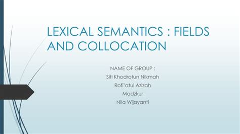 Image result for Lexical Semantics Examples
