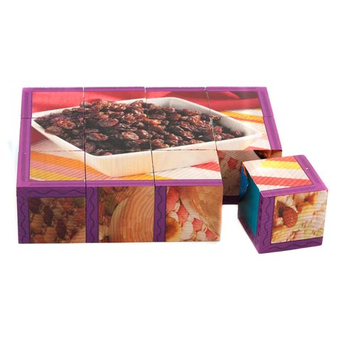 (Snacks) - Stages Learning Materials Real Picture Snack Foods Wood Cube ...