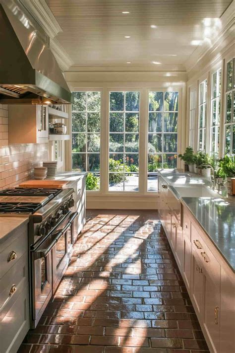 24 Brick Floor Kitchen Ideas for a Home With Timeless Style