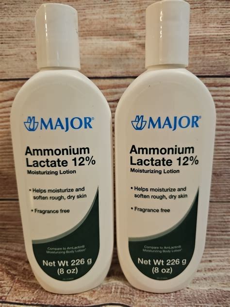 (2) Major Ammonium Lactate 12% Moisturizing Lotion Fragrance Free 8 oz ...