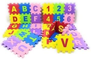 ecnirp basana ABCD 36 Pieces Interlocking Foam Mat with Alphabets and ...