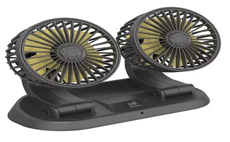 STORE 2508 Car Cooling Fan 12v with 360 Degree Rotation Dual Head and 2 ...